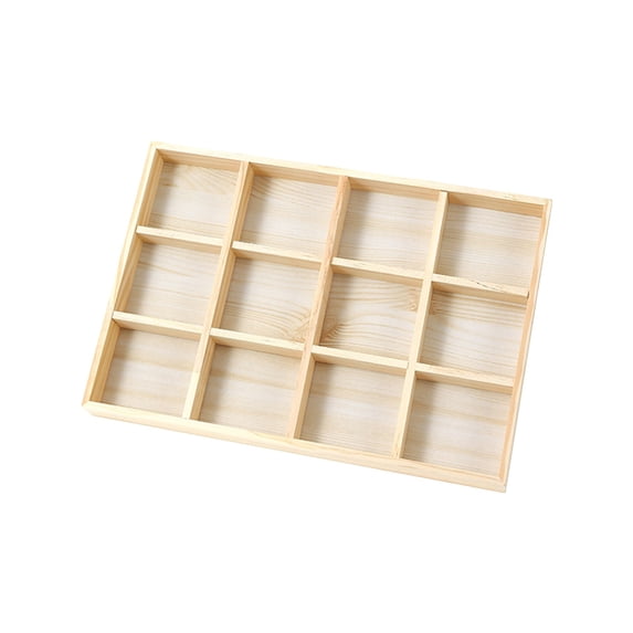 Luoshdecor Stackable Jewelry Tray Wood Storage Divider Organizer Jewelry Display Box for Home Drawers Office