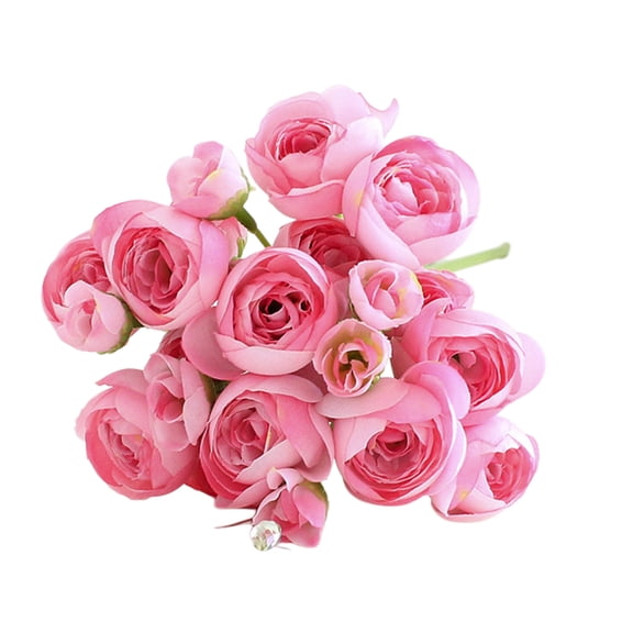 Luoshdecor Stems Artificial Ranunculus Flowers,24 Head Faux Silk Rose Bouquet for Wedding Holiday Decorations