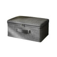 thumbnail image 1 of Luoshdecor Storage Bins with Zipper Lid Cotton Linen Fabric Storage Baskets Boxes，Foldable Washable Closet Shelf Clothes Organizer Container with Leather Handles, 1 of 6