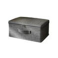 thumbnail image 1 of Luoshdecor Storage Bins with Zipper Lid Cotton Linen Fabric Storage Baskets Boxes，Foldable Washable Closet Shelf Clothes Organizer Container with Leather Handles, 1 of 6