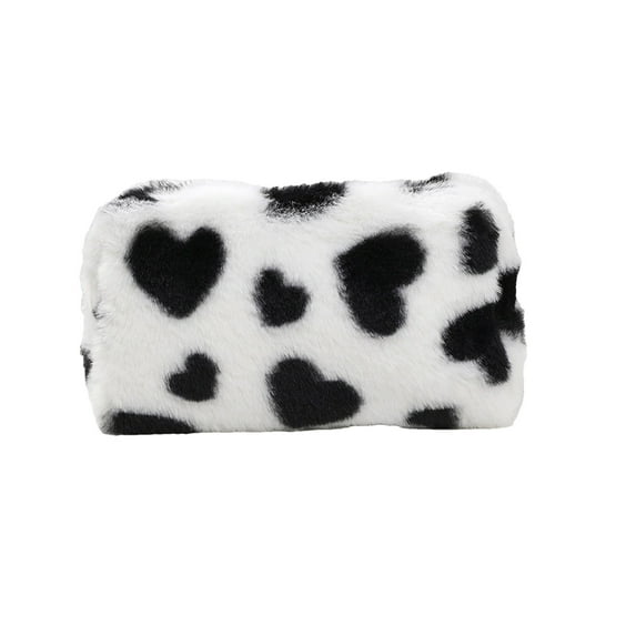 Luoshdecor Tufted Makeup Bag,Small Cute Heart Cosmetic Bag for Women Teen,Portable Travel Bag Clutch Makeup Brush Bag for Travel,Work