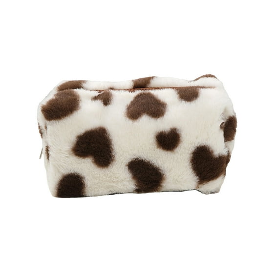 Luoshdecor Tufted Makeup Bag,Small Cute Heart Cosmetic Bag for Women Teen,Portable Travel Bag Clutch Makeup Brush Bag for Travel,Work