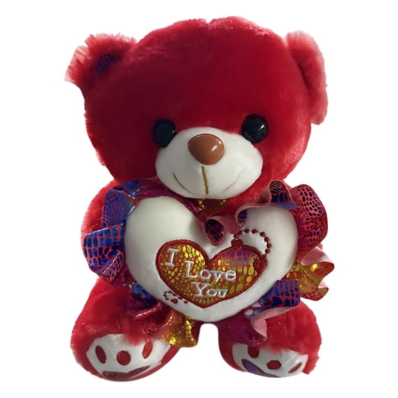 Luoshdecor Valentines Day Bear with Heart ,Love Plush Bear Doll Stuffed Bear Gifts for Girlfriend Wedding Party Decor