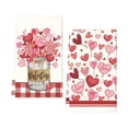 thumbnail image 1 of Luoshdecor Valentines Day Kitchen Towels,2Pcs Red Heart Balloon Dish Hand Towel Love Gifts for Kitchen Home Decor, 1 of 6