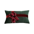 thumbnail image 1 of Luoshdecor Velvet Throw Pillow，18 in Red Bow Holiday Decorative Throw Pillow for Christmas Valentine's Day Home Bedroom Decoration, 1 of 6