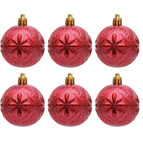 Luoshdecor Vintage Christmas Ball Ornaments，6Pcs Rustic Christmas Ball Ornaments Bronze for Indoor Holiday Xmas Decor 2.36 in