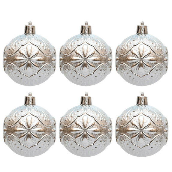 Luoshdecor Vintage Christmas Ball Ornaments,6Pcs Rustic Christmas Ball Ornaments Bronze for Indoor Holiday Xmas Decor 2.36 in