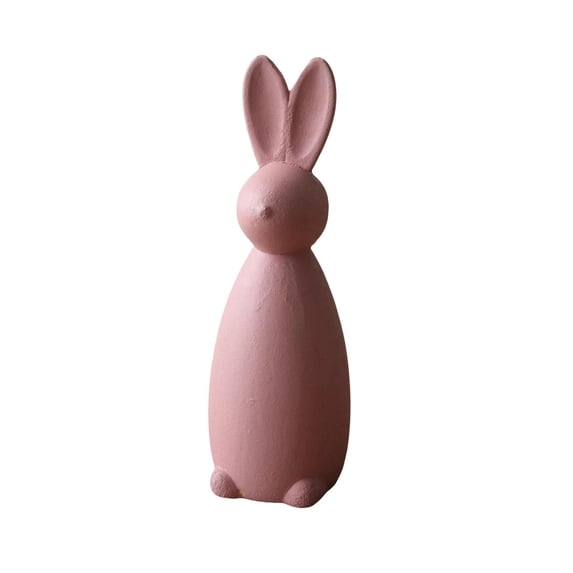 Luoshdecor Vintage Wood Rabbit Figurines,Farmhouse Handmade Bunny Statue for Spring Indoor Decor Table Centerpiece Easter Gifts