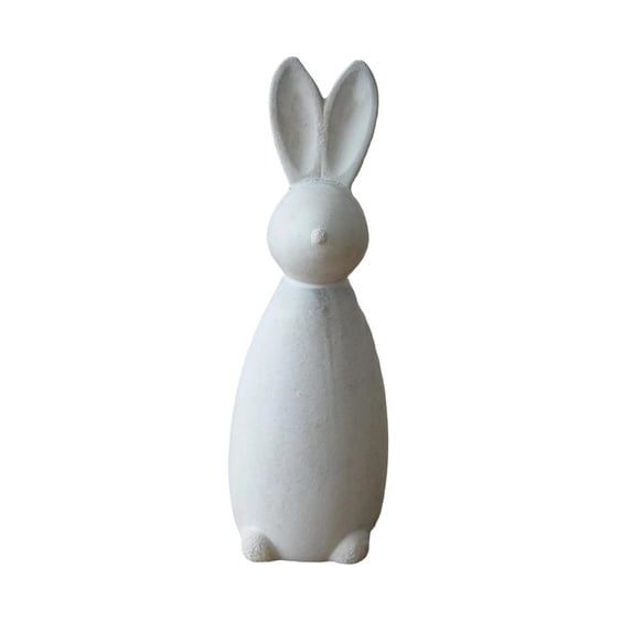 Luoshdecor Vintage Wood Rabbit Figurines,Farmhouse Handmade Bunny Statue for Spring Indoor Decor Table Centerpiece Easter Gifts