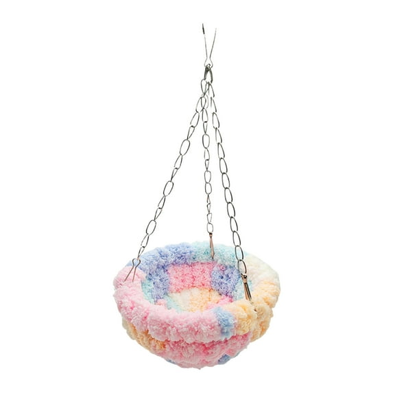 Luoshdecor Warm Bird Nest,Hand Weave Plush Bird Breeding Bed Parrot Snuggle Hut Conure House for Parakeet, Conure, Budgie, Cockatiel, Lovebird