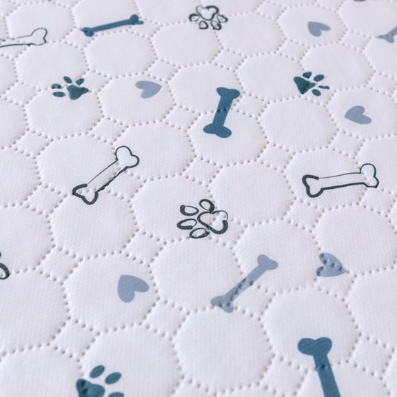 Luoshdecor Washable Dog Pee Pads,Paw Bone Pattern Reusable Puppy Pads,Leak-Proof Training Mats for Bedwetting Protection
