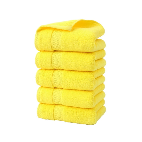 Luoshdecor Washcloths Set Pack of 5,Quick Drying Highly Absorbent Tufted Bathroom Face Towels - for Bath, Spa,Hotel