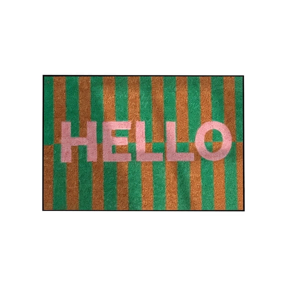 Luoshdecor Welcome Door Mat,Hello Stripe Home Door Mats for Front Door Outside Entrance，15.7x23.6in