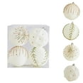thumbnail image 1 of Luoshdecor White Gold Christmas Ball Ornaments,4Pcs Glitter Shatterproof Xmas Tree Hanging Balls Decoration for Trees Xmas Holiday Party 3.15 in, 1 of 6