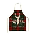 thumbnail image 1 of Luoshdecor Winter Apron,Plaid Elk Tree Apron for Adult Christmas Aprons with Strap for Kitchen Party Cooking 26.8 in, 1 of 6