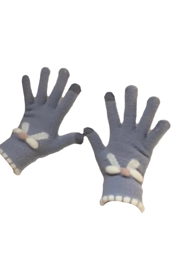 Winter Gloves for Women,Cute Knitted Bow Glove with Touchscreen,Warm Gift for Cold Weather