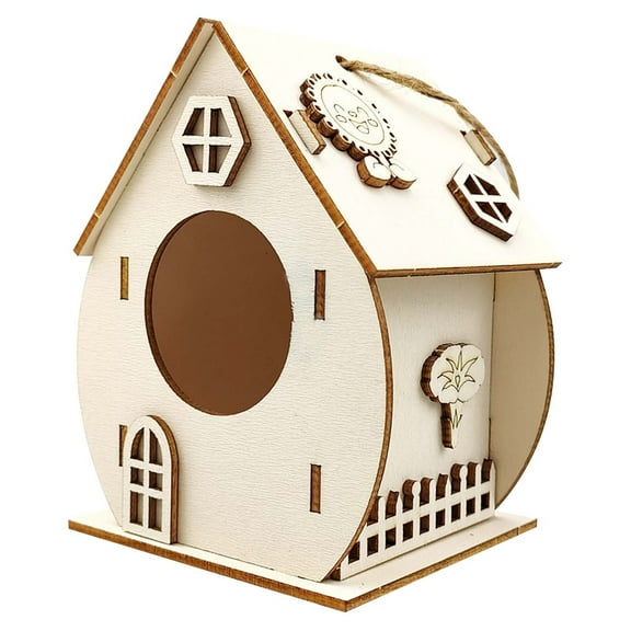 Luoshdecor Wooden Bird House & Feeder for Outdoors,Retro Hanging Birdhouse for Porch Garden Yard Decor