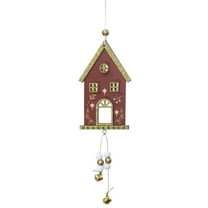 Luoshdecor Wooden Christmas Ornament, Glitter House Home for The Holidays, First Home Keepsake, New Year Decoration 5.1 in