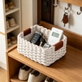 thumbnail image 1 of Luoshdecor Woven Rope Storage Basket Natural Paper Rope Organizer Basket Decorative Wicker Basket For Home Bathroom Bedroom Kitchen Office Sundries Cosmetics Toys, 1 of 6