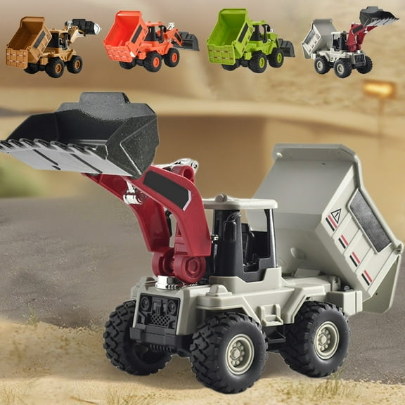 Luoshdecor Heavy Duty Construction Site Playset,Plastic Dump Truck,Excavator,Outdoor Sandbox Car Toy Gift for Birthday Holiday