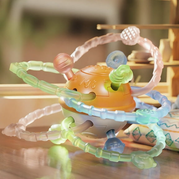 Luoshdecor Learning Educational Rattle & Sensory Teether Toys for Babies, Rattles 0-6 months Multicolour Soft Teething Tube for Boy Girl