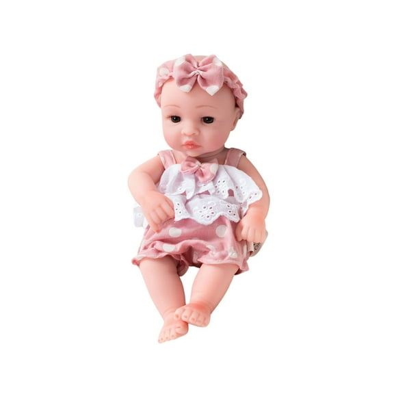 LuoshdecorMini Silicone Baby, Reborn Realistic Dolls Toy Soft Silicone Full Body Girl,Poseable Gift for Kids