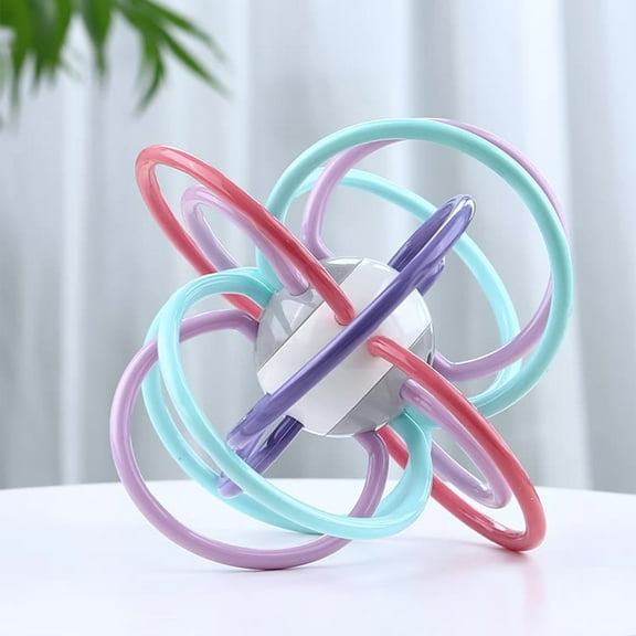 Luoshdecor Sensory Manhattan Ball Toy and Rattle Set,Multicolour Soft Teething Tube Developmental Baby Toys