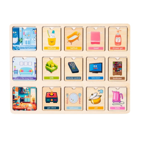Luoshdecor Wooden Puzzles Type Matching Board Toy,Early Education Thinking Learning Toys,for Girls Boys Ages 3 4 5 Years Old
