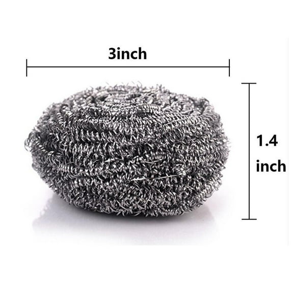 Luoshungang 6PCs Stainless Steel Sponges Scrubbing Scouring Pad Steel Wire Scrubber 925 for Jewelry Glue Remover for Car Stainless Pantry Dishwasher Brush Bottle Scrub Brush for Ceramic Stove Top