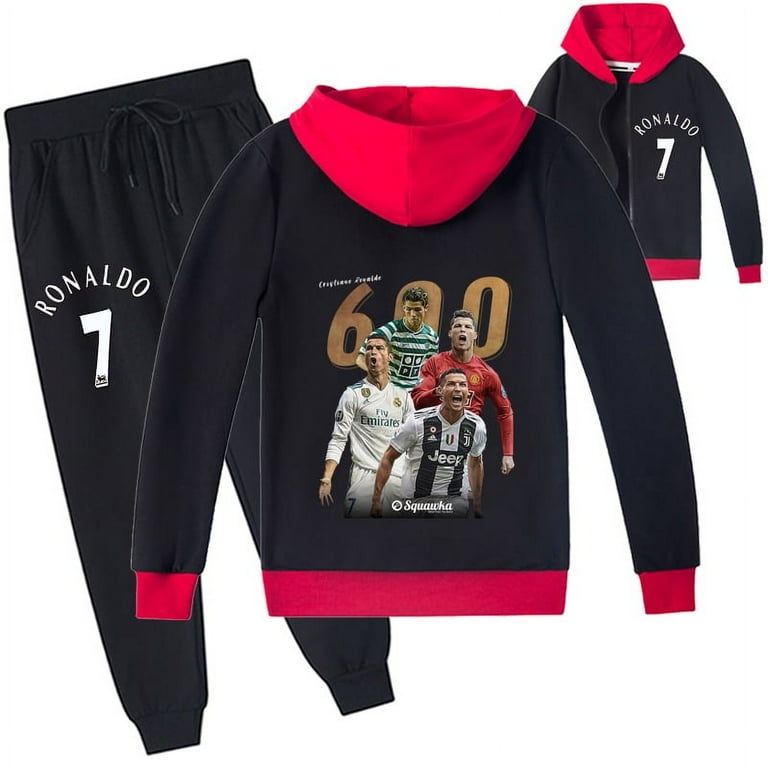 Luoshuui Unisex Cristiano Ronaldo Zip Up Tracksuit for Boys Girls Sportswear Inspired by the Legend