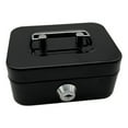 thumbnail image 1 of Luot Metal Secure Storage Handles Lock Coin Slot Money Box, Black, 1 of 8