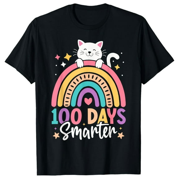 Luowei 100 Days Personality Print T-Shirt for Men & Women - Unique Graphic Design, Black, L
