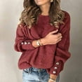 thumbnail image 1 of Luowei Christmas Soft Pullover Coat, Multi-Color Winter Thermal Women's Coat, Women's Fashion Solid Color Pullover Round Neck Warm Long Sleeve Sweater, XL, 1 of 3