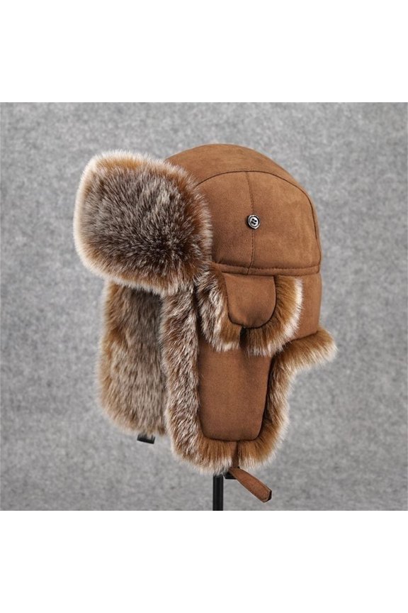 Christmas Soft Pullover Hat, Brown Winter Thermal Christmas Caps, Trapper Warm Trooper Hat Winter Skiing Cap Women Men Windproof, One Size