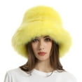 thumbnail image 1 of Luowei Christmas Soft Pullover Hat, Yellow Winter Thermal Christmas Caps, Fuzzy Bucket Hat Fashion Warm Winter Hat Fluffy Furry Plush Faux Hats Fishing Hat Bucket Hats for Women 2024, One Size, 1 of 7