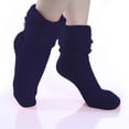 thumbnail image 1 of Luowei Fashion Sock Slippers, Blue Winter Thermal Christmas Sock Slippers, Women'sFashionable Multi Color Solid Color Comfortable Socks Winter Fleece Warm Socks, One Size, 1 of 4