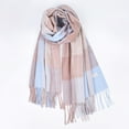 thumbnail image 1 of Luowei Fashion Winter Scarf, Multi-Color Winter Thermal Christmas Scarf, Women'sAutumn and Winter Solid Color Shawl Scarf Thickening Warm Fringe Scarf, One Size, 1 of 4