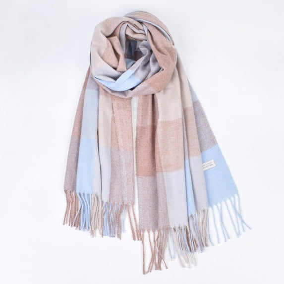 Luowei Fashion Winter Scarf, Multi-Color Winter Thermal Christmas Scarf, Women'sAutumn and Winter Solid Color Shawl Scarf Thickening Warm Fringe Scarf, One Size
