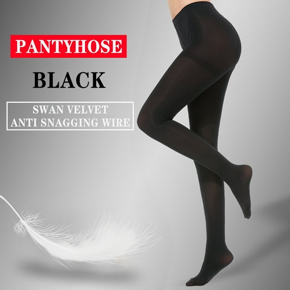 Luowei Long Women'sStockings, Black Thermal Winter Tights, Semi Opaque Girls Leggings Color Footed Pantyhose Tights, One Size