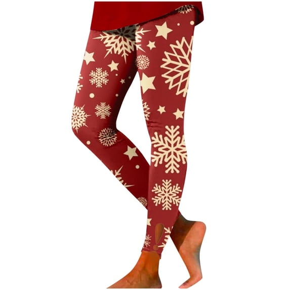 Luowei Thin High Waisted Leggings, Pink Christmas Women Printed Leggings, Christmas Leggings for Women High Waisted Santa Deer Head Print Tight Hip Fitness Leggings Yoga Pants, XL