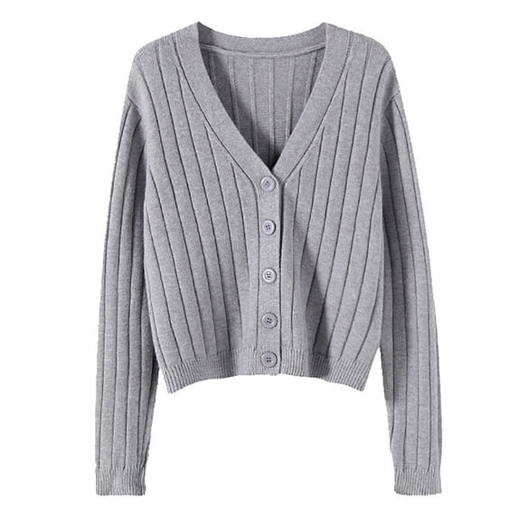 Luowei Winter Thermal Christmas Cardigan, Multi-Color Soft Pullover Cardigan, Short Outside With Loose Long Sleeved V Neck Sweater Knit Sweater Solid Color Cardigan Coat Blouse Woman, One Size