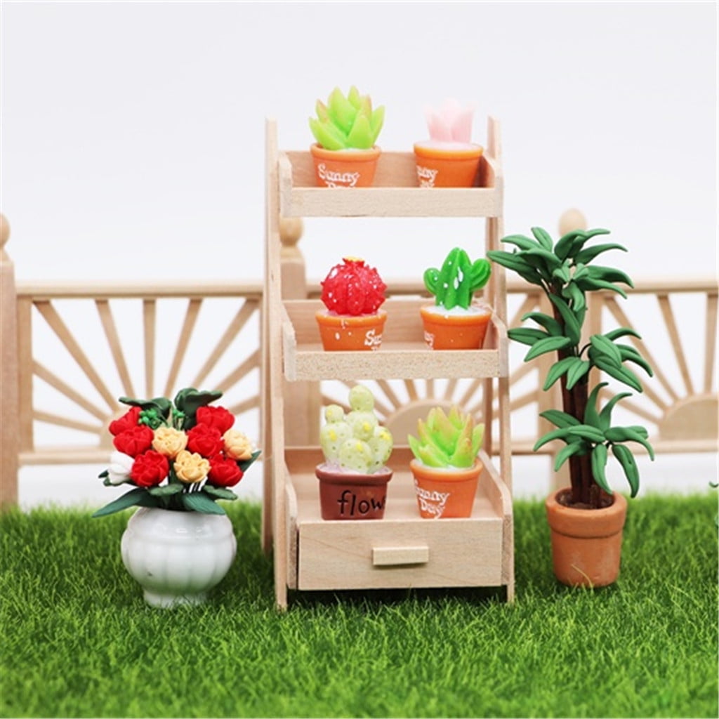 Luoyaxxxxx Mini Dollhouse Miniature Wooden Pergola Jardiniere In Fairy Garden Accessory