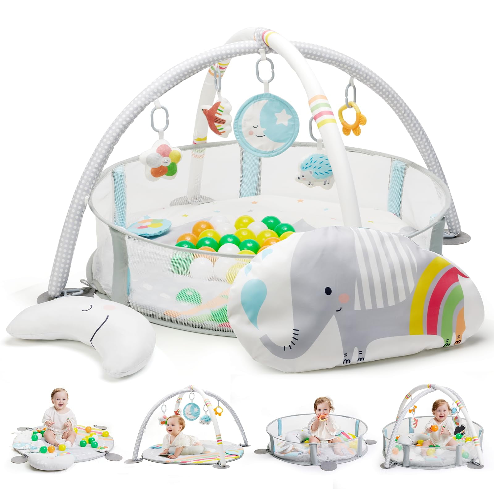 Baby Play Gym Lupantte 4-in-1 Baby Play Gy, Activity Gy Ball Pit