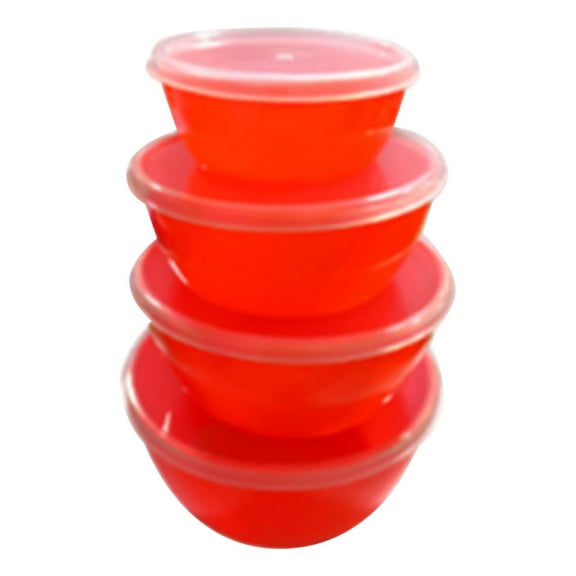 Luphy Mixing Bowls with Lids Set – Multi Use Stackable Airtight Storage Containers – Salad Bowls with Lids – Microwave & Dishwasher Meal Prep Container Set Of 4 (Orange)