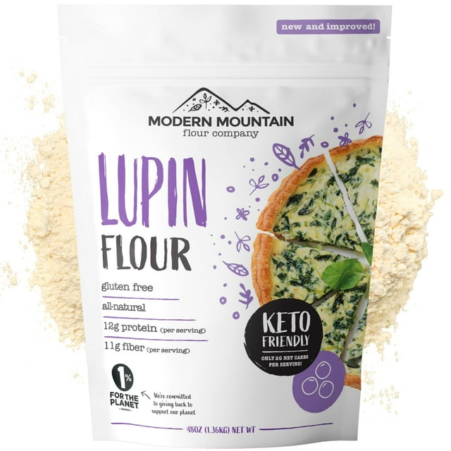 Lupin Flour (3 lb) LowCarb Flour, 2g Net Carbs Per Serving, Improve KetoFriendly Baked Goods