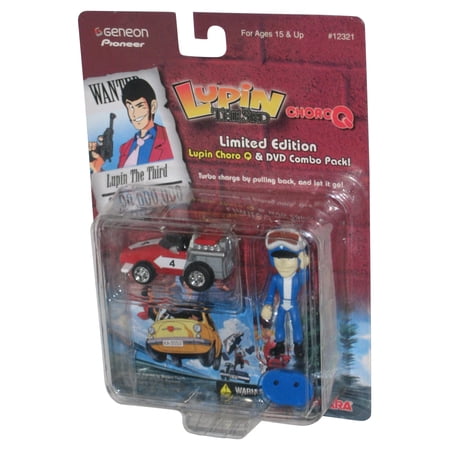 Lupin The 3rd Choro Q Takara (2004) Mini Figure & Red/White Car Toy Set