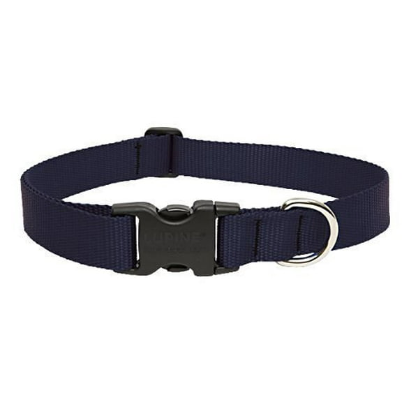 Lupine Collars & Leads 27552 1" X 12"-20" Adjustable Black Collar For Medium & Large Dogs