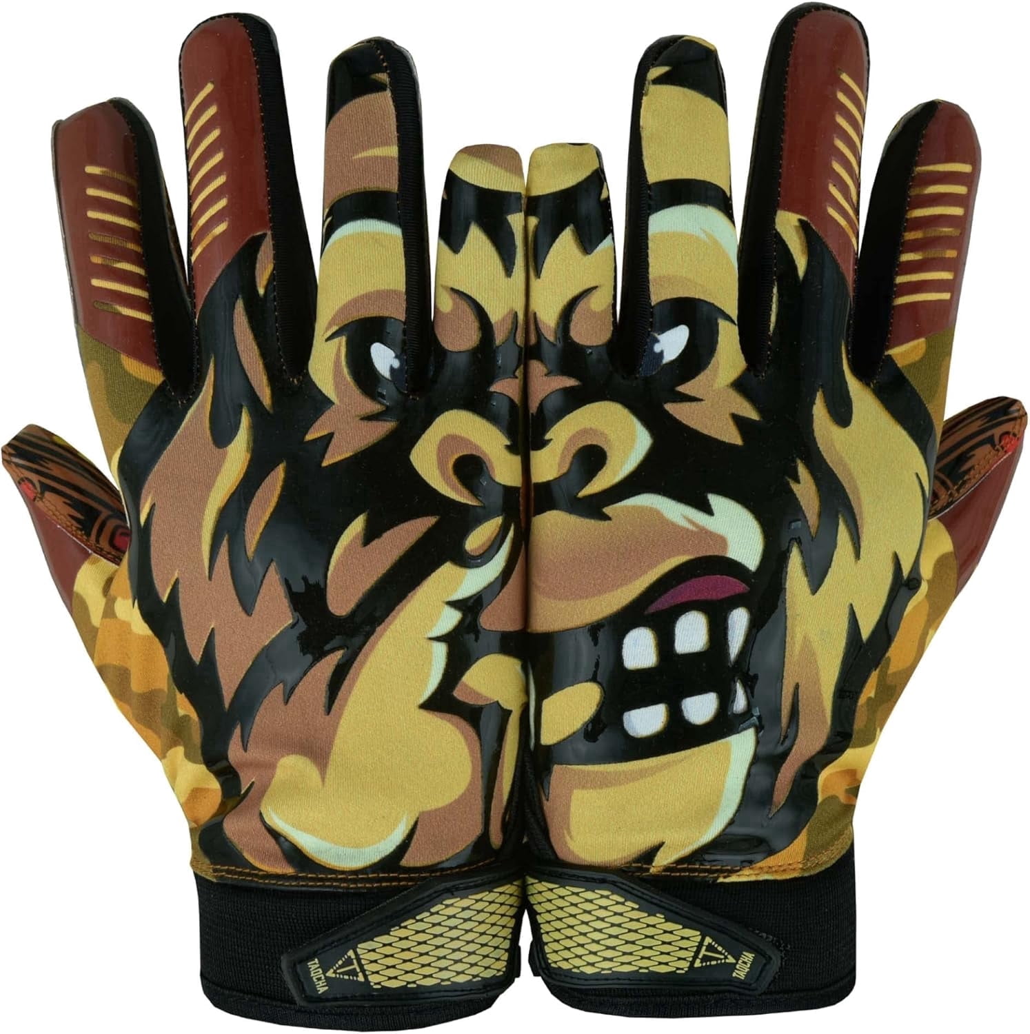 Lupine Gorilla Football Gloves – Durable Sticky Grip Receiver Gloves for Training & Game (Brown, Adult - L)