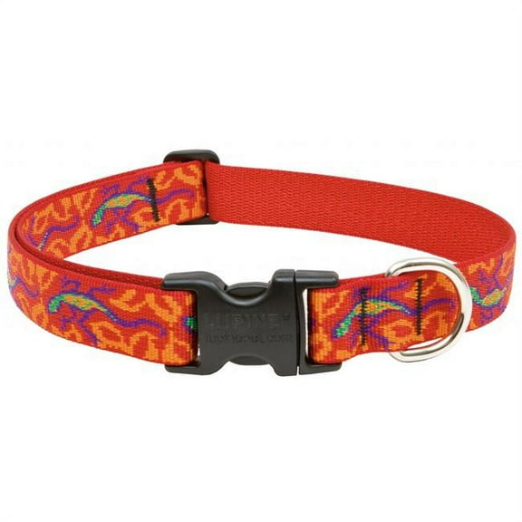 LupinePet Originals 1" Go Go Gecko 12-20" Adjustable Collar for Medium and Larger Dogs