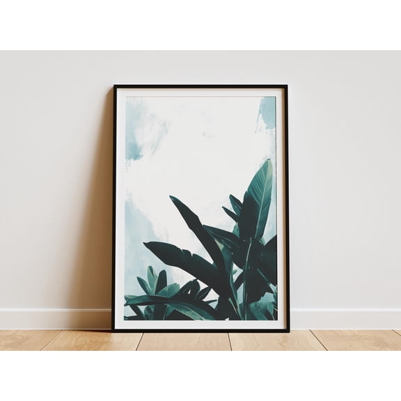 Minimalist Tropical Plant Art Print Simple Botanical Wall Art Green Leaves Poster Modern Home Decor Paper Poster Nature Inspired Artwork